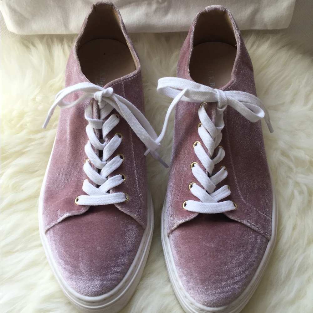 lK Bennett Mauve Pink Velvet Sneakers 8.5